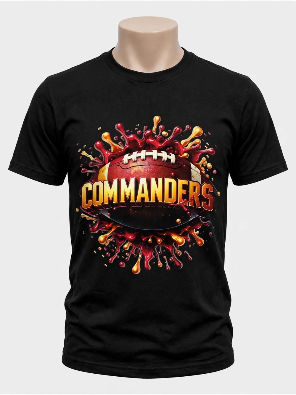 Commanders Black Graphic Football Tee - Men's Short Sleeve